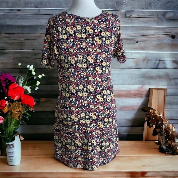 Lularoe ladies floral Perfect T asymmetrical pullover cotton tunic scoop neck XS - Picture 2 of 10